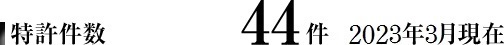 特許件数 44件 2023年3月現在