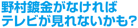 野村鍍金がなければテレビが見れないかも？